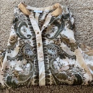 3/4 length blouse to match tan blazer set